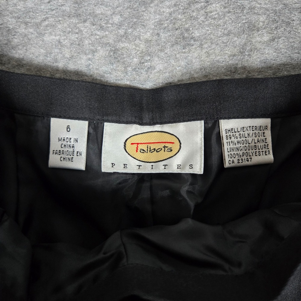 Talbots Womens Black Silk Wool Blend Straight Leg Dress Pants Size 6P - Picture 3 of 7